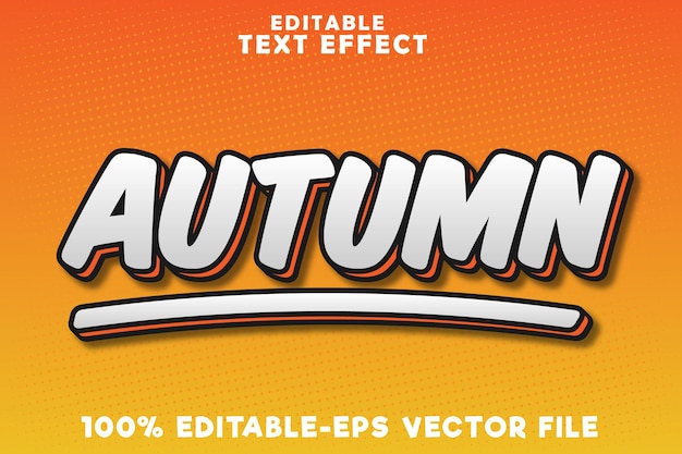 Effet De Texte Modifiable Automne Avec Nouveau Style Comique D'automne