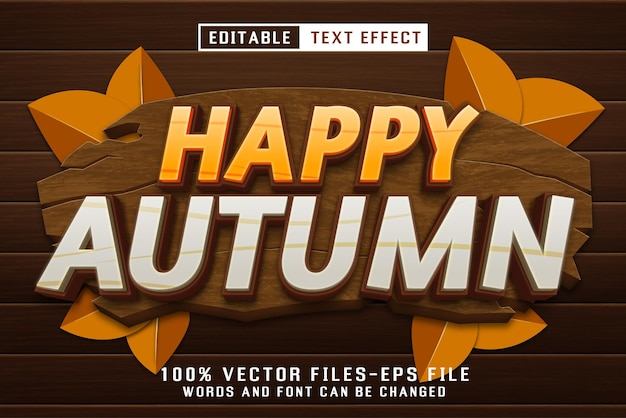 Vecteur effet de texte modifiable d'automne