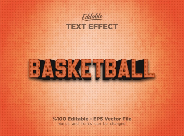 Effet de texte modifiable de basket-ball