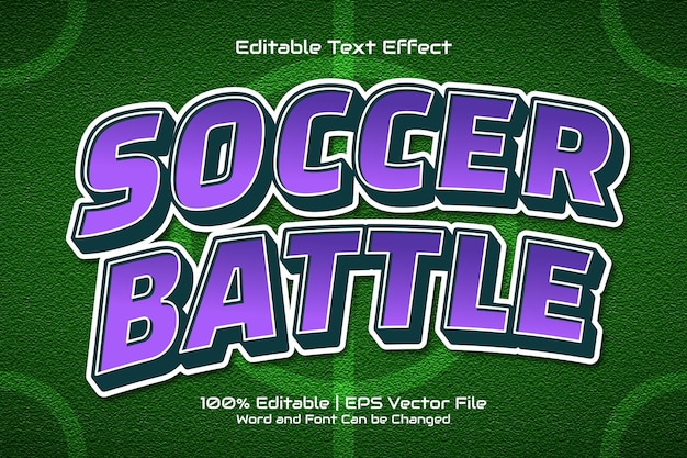 Vecteur effet de texte modifiable de bataille de football style de dessin animé