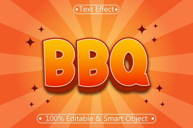 Effet de texte modifiable BBQ Style simple en relief 3 dimensions