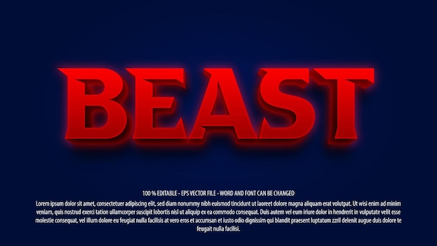 Effet De Texte Modifiable Beast 3d