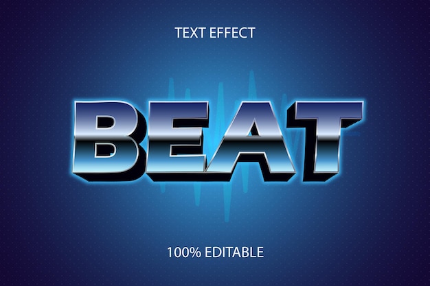 Effet de texte modifiable BEAT COLOR BLUE