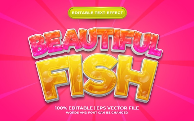 Effet De Texte Modifiable De Beau Poisson