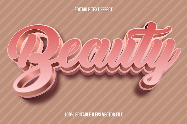 Effet de texte modifiable en beauté Style de gradient en relief 3D