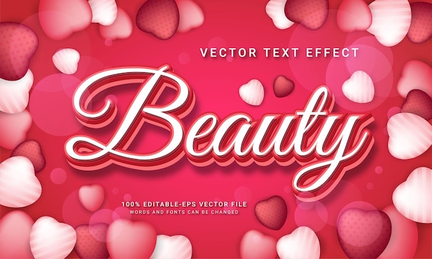 Vecteur effet de texte modifiable de beauté avec le thème de la mode