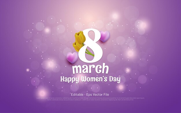 Effet De Texte Modifiable, Belle Journée Des Femmes 8 Mars