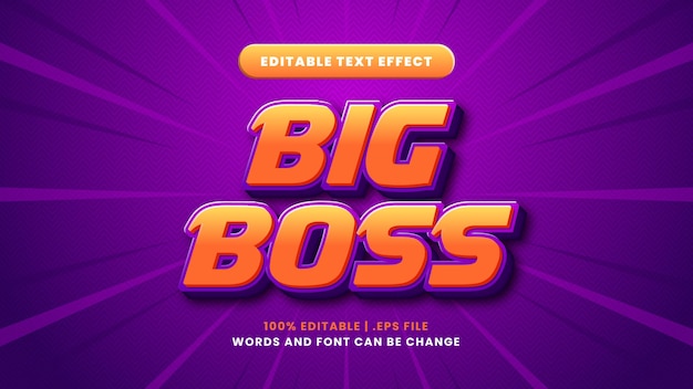 Effet De Texte Modifiable Big Boss Dans Un Style 3d Moderne