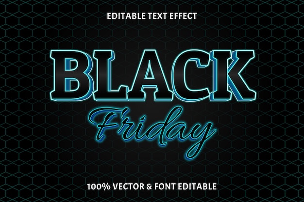 Effet De Texte Modifiable Black Friday Style Néon En 3 Dimensions