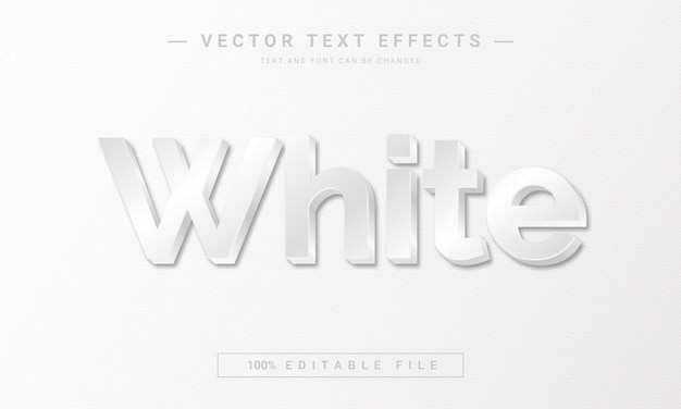 Effet de texte modifiable blanc 3D