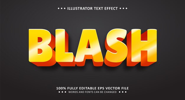 Effet de texte modifiable Blash Orange 3d Style