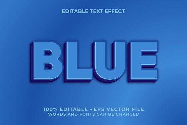 Vecteur effet de texte modifiable bleu