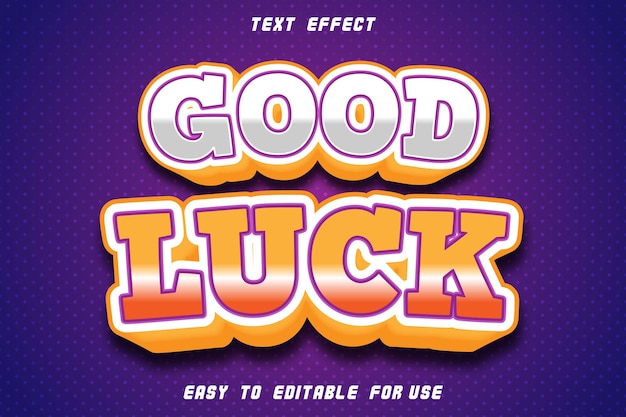 Effet de texte modifiable de bonne chance