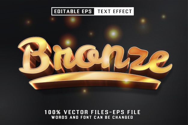 Effet de texte modifiable en bronze