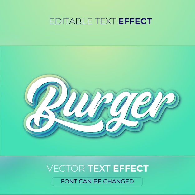 Effet De Texte Modifiable Burger Vecteur Premium