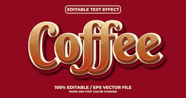Effet de texte modifiable de café