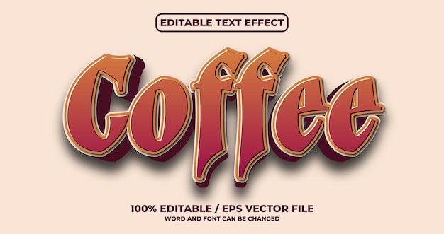 Effet De Texte Modifiable De Café