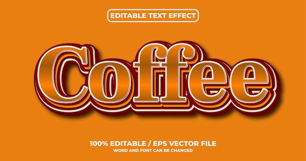 Effet de texte modifiable de café