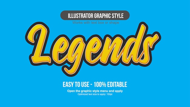 Effet de texte modifiable de calligraphie moderne 3d jaune