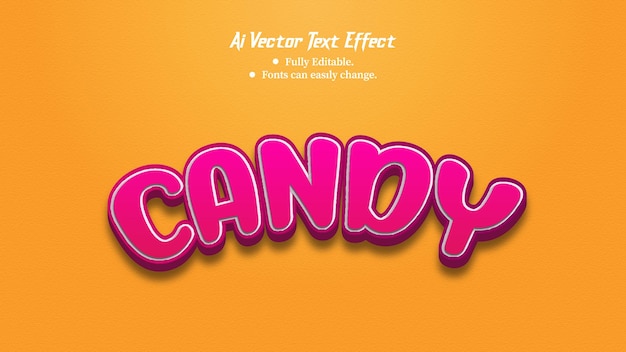 Vecteur effet de texte modifiable candy eps gratuits