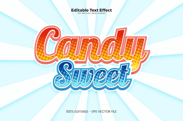 Effet de texte modifiable Candy Sweet dans un style tendance moderne