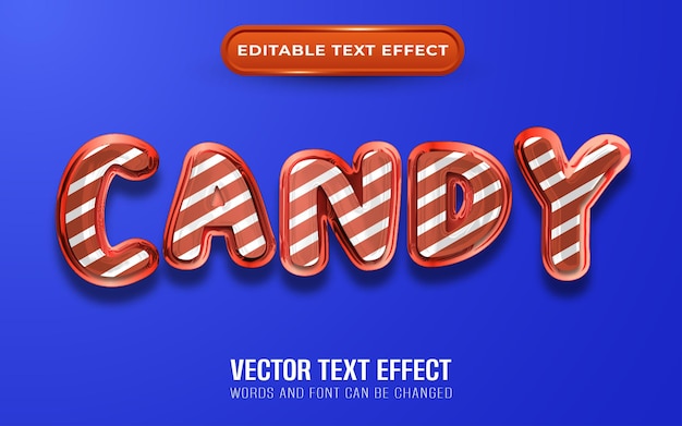 Vecteur effet de texte modifiable candy