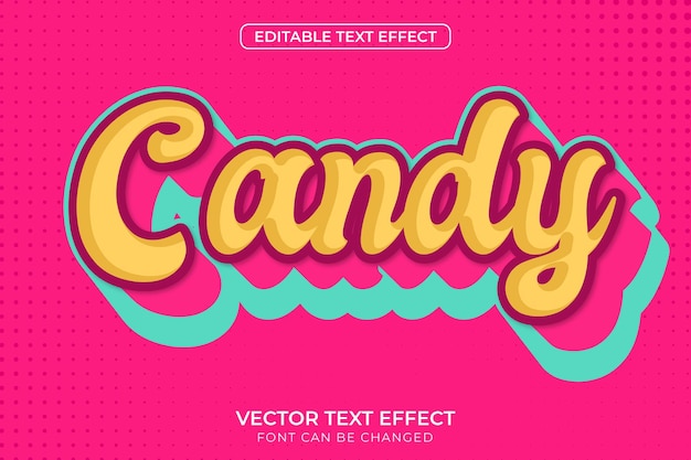 Vecteur effet de texte modifiable candy