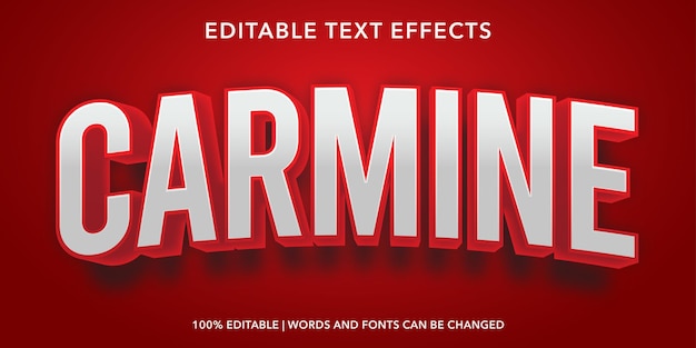 Effet de texte modifiable carmin rouge