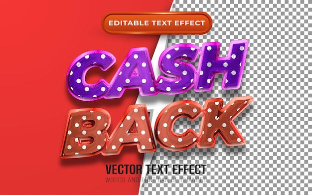 Effet de texte modifiable Cashback