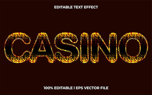 Effet de texte modifiable de casino, style de police de typographie de lettrage, texte 3d brillant pour le titre