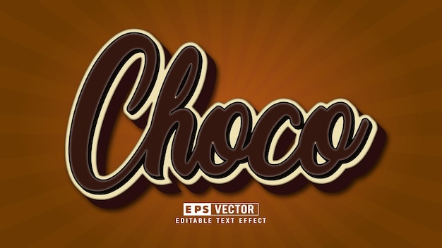Effet de texte modifiable Choco 3d avec arrière-plan
