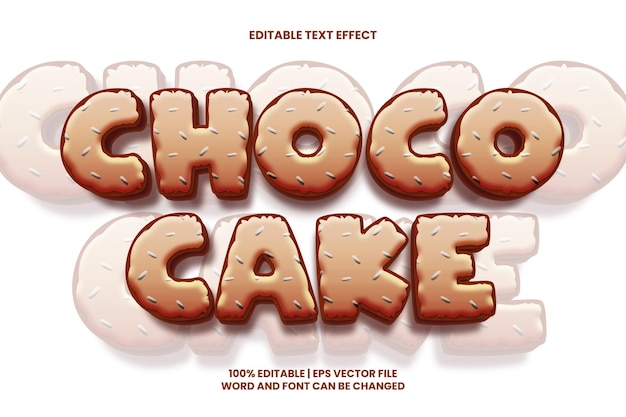 Effet de texte modifiable Choco Cake Style 3D