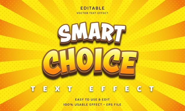 effet de texte modifiable de choix intelligent avec un style moderne et simple