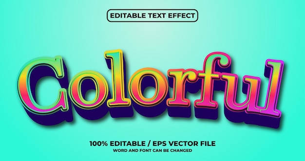 Vecteur effet de texte modifiable coloré