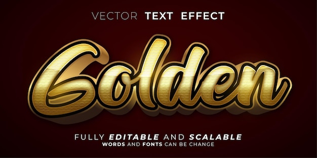 Effet de texte modifiable Concept de style de texte Golden Shine