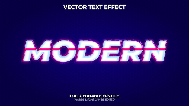 Effet de texte modifiable en couleur moderne Fichiers vectoriels de polices modifiables