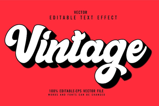 Effet de texte modifiable de couleur vintage