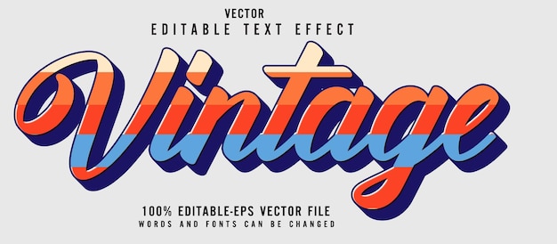 Effet de texte modifiable de couleur vintage