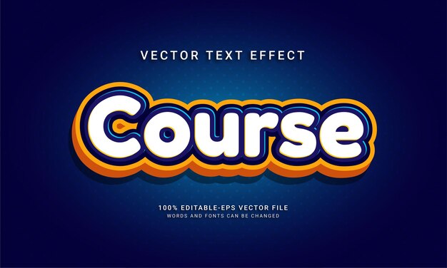 Effet de texte modifiable de cours