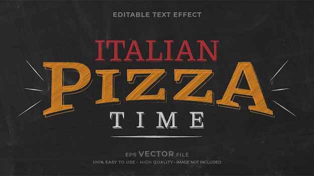 Effet De Texte Modifiable De Craie De Pizza