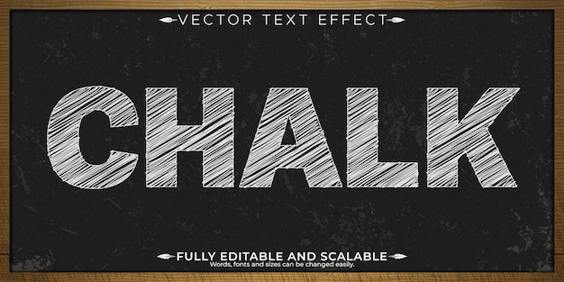 Effet de texte modifiable à la craie style de texte de l'école et du tableau noir modifiable