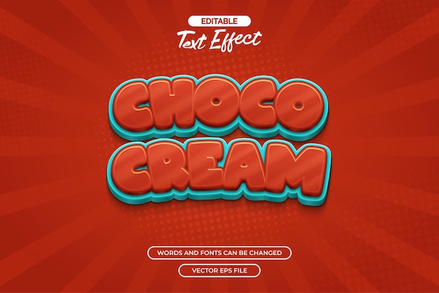 Effet de texte modifiable crème choco