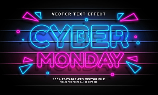 Effet De Texte Modifiable Cyber Monday Light Adapté Aux événements Sur Le Thème Du Cyber Monday.