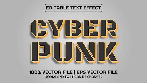 Effet De Texte Modifiable Cyber Punk 3d Moderne Et Style De Police Minimal