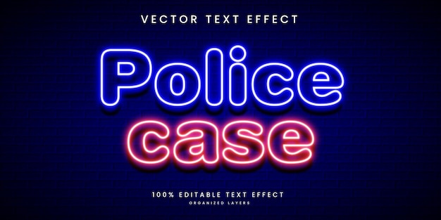 Vecteur effet de texte modifiable dans le style de cas de police