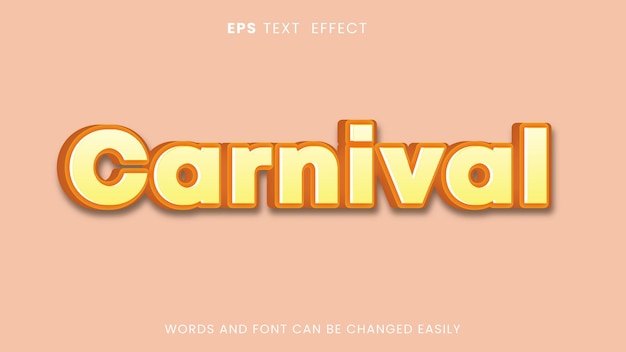 Effet de texte modifiable dans un style moderne de carnaval 3d