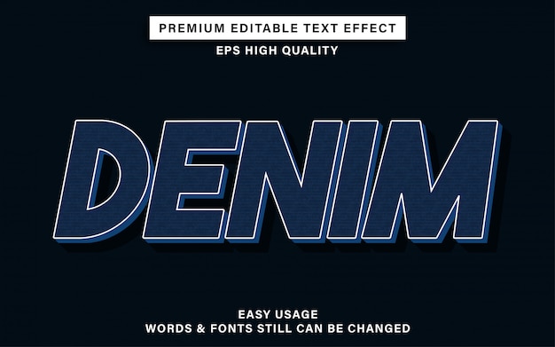 Effet De Texte Modifiable En Denim