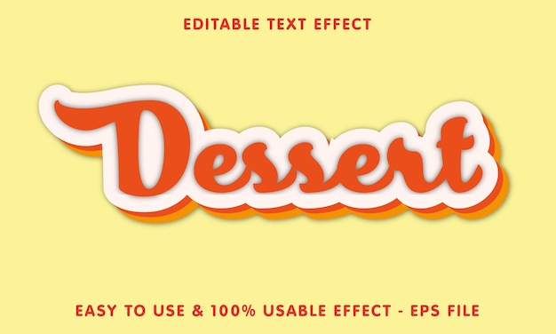 effet de texte modifiable de dessert