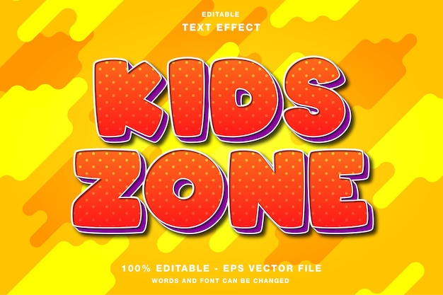 Effet De Texte Modifiable De Dessin Animé 3d Kids Zone