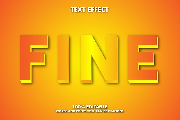 Effet de texte modifiable de dessin animé de fantaisie avec une typographie 3D moderne en gras fin